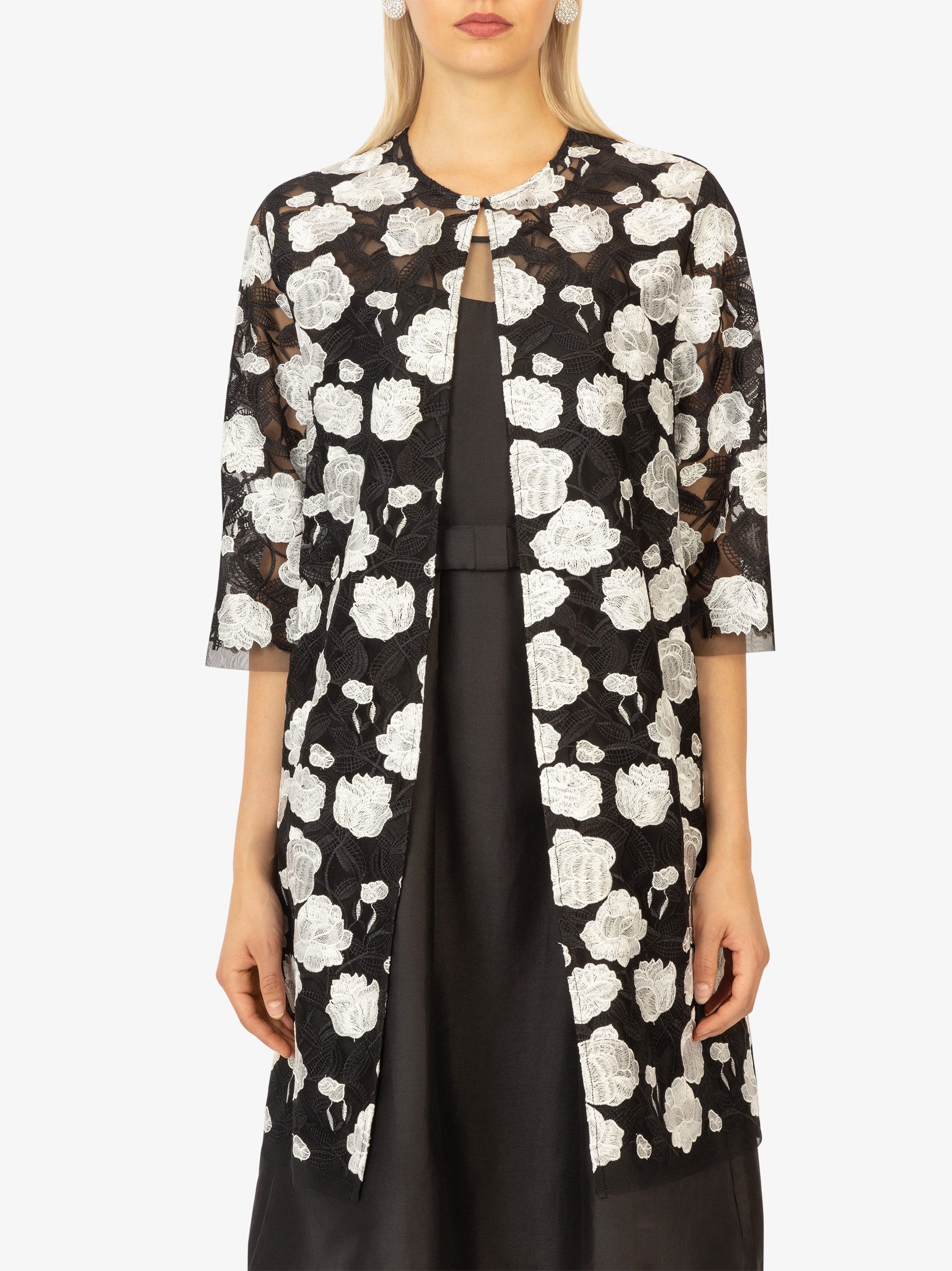 Kraimod Jackenblazer lang mit florales Muster