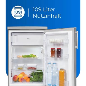 exquisit Kühlschrank KS1016-4-HE-040D inoxlook, 85,5 cm hoch, 55,0 cm breit