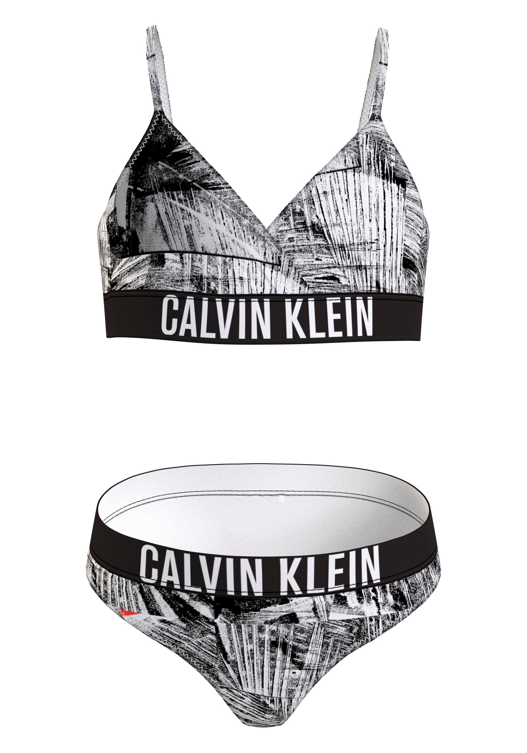 Calvin Triangel-Bikini Klein SET-PR gemusteter Optik Swimwear In TRIANGLE CROSSOVER BIKINI