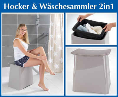 Maximex Hocker 2in1 Hocker PLUS taupe Belastbar bis 120 kg (1 St)