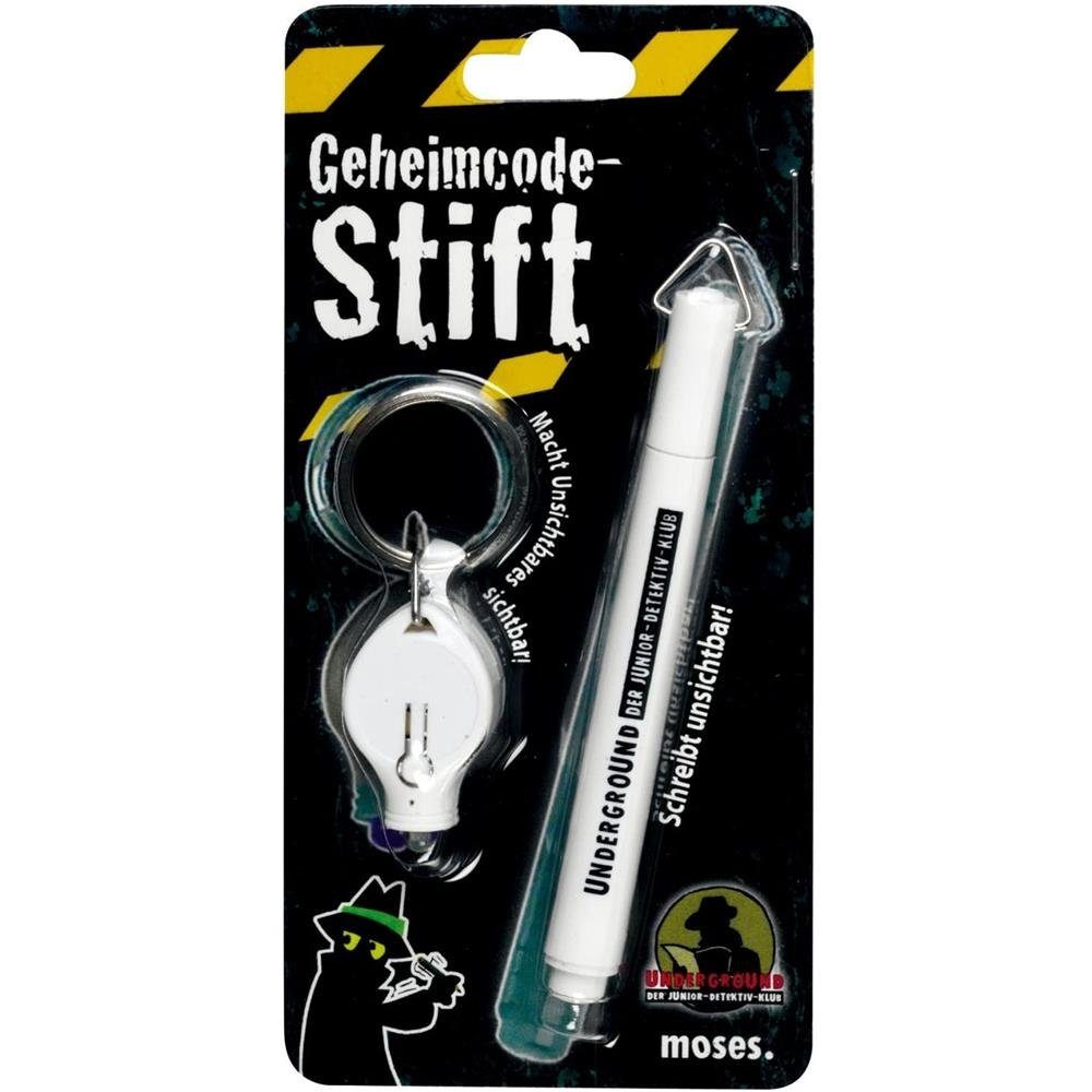 moses Spiel Geheimcodestift, Geheimschrift unsichtbar UV Tinte Dedektiv Geheimstift UV-Licht