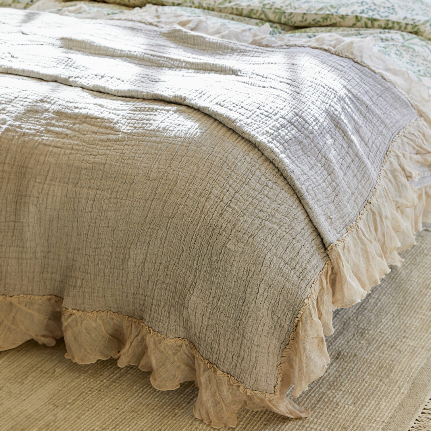 Mirabeau Tagesdecke Quilt Lure grau/leinen