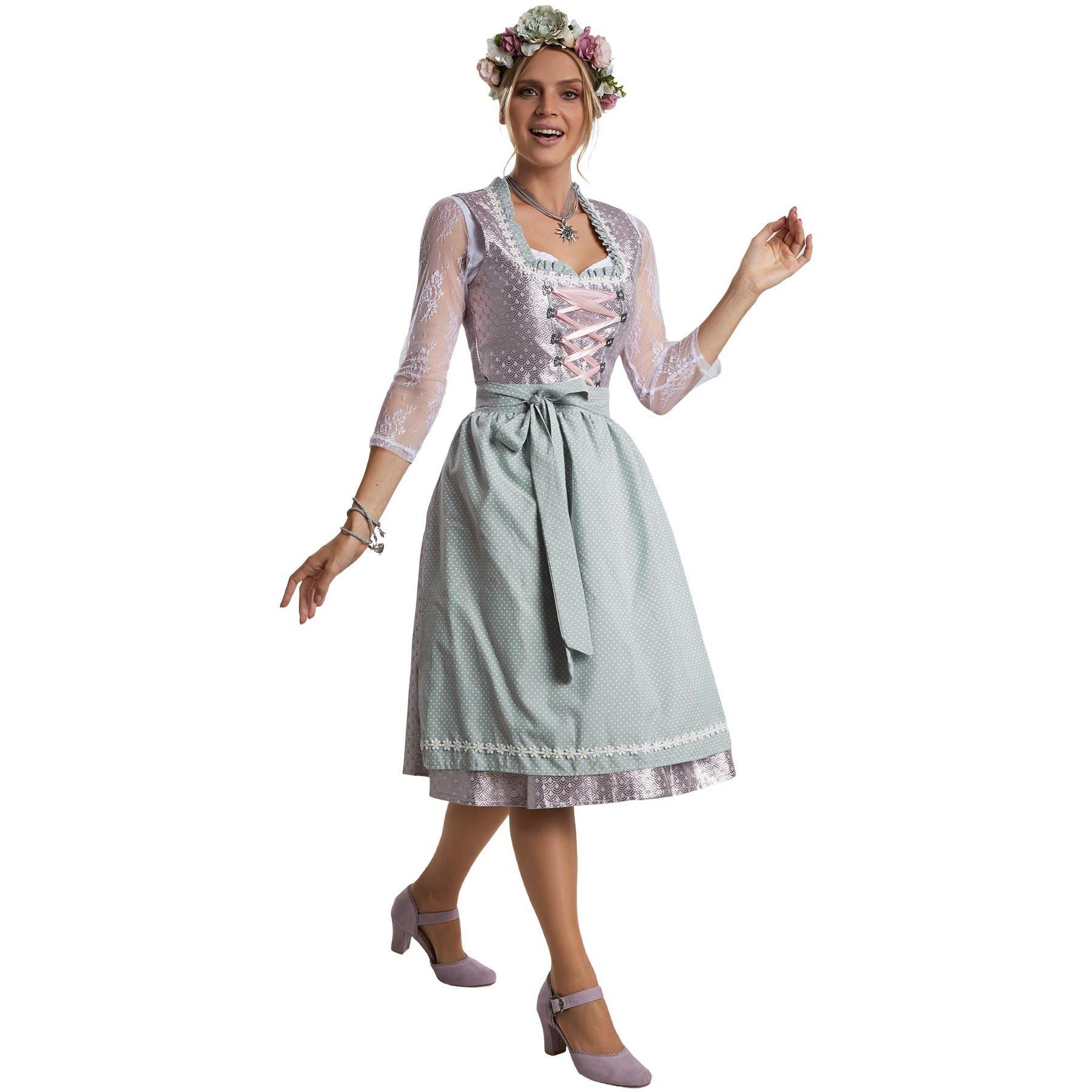 tectake dressforfun 950025 Costume da Donna Dirndl Vestito Corto Oktoberfest Carnevale Feste