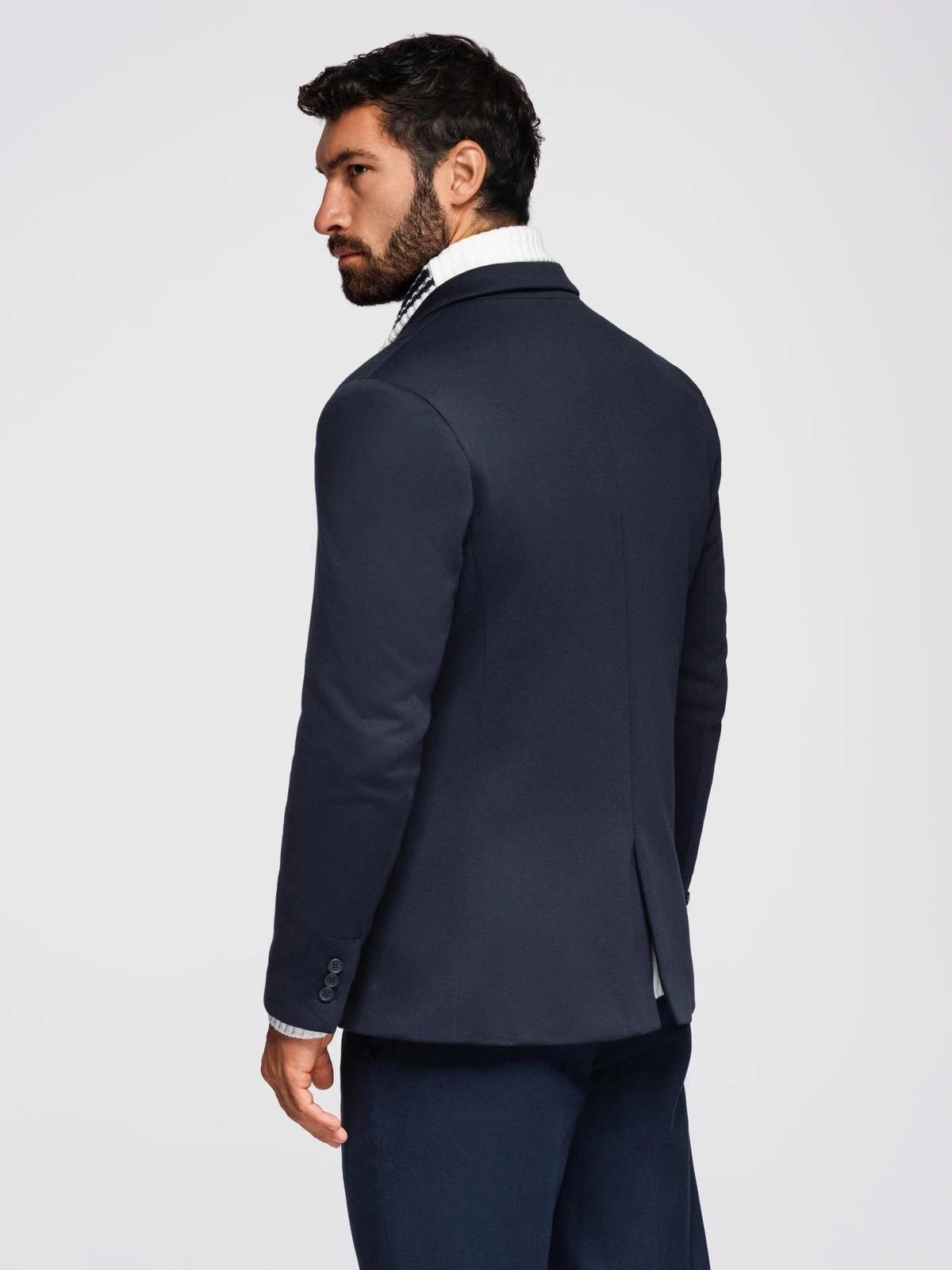 OMBRE Anzugsakko Herren Strickblazer in Slim-Fit-Passform