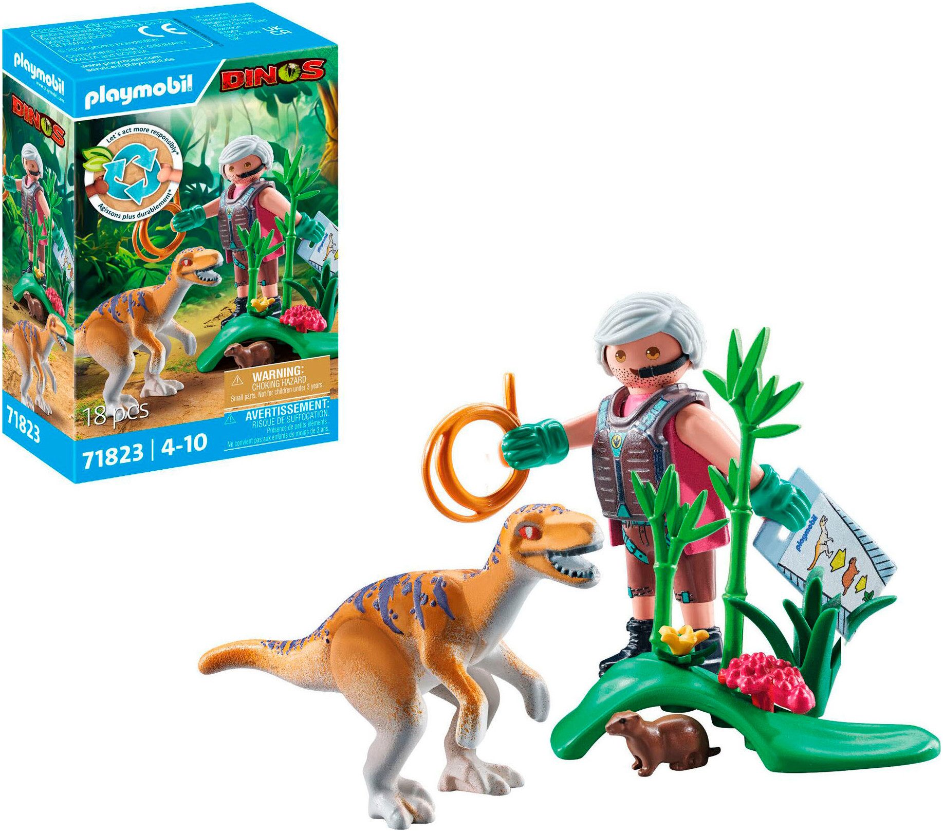 Playmobil® Velociraptor (71823), Playmobil Dinos Konstruktions-Spielset, günstig online kaufen