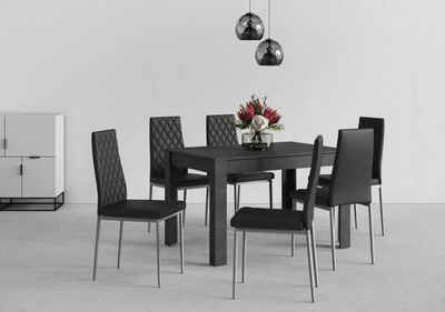 INOSIGN Essgruppe, (Set, 5-tlg), 4 Stühle mit Tisch in schieferfarben, Breite 120 cm
