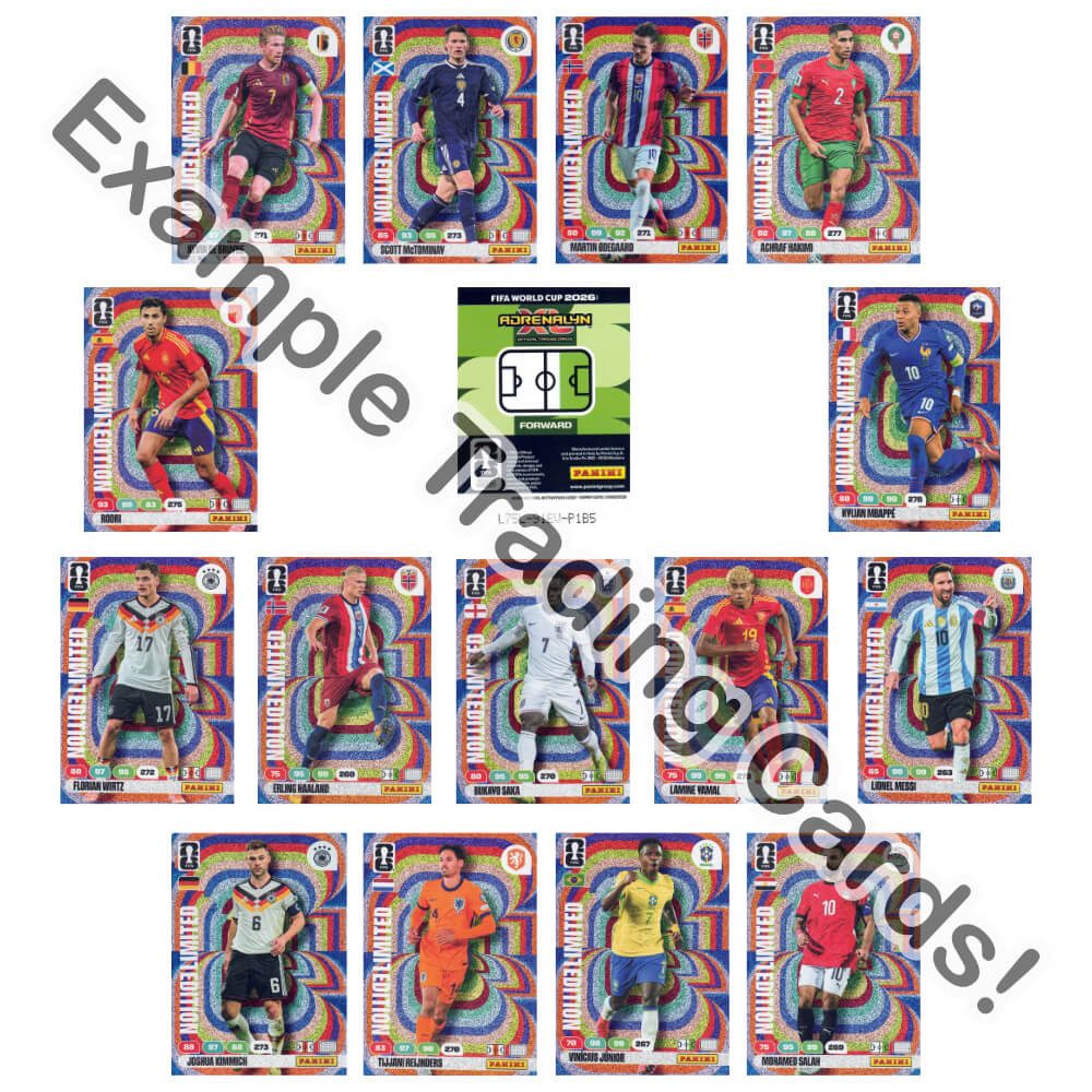 Panini Sammelkarte Fifa World Cup 2026 Adrenalyn XL - WM Trading Cards Sammelkarten, - 15 Limited Edition Karten