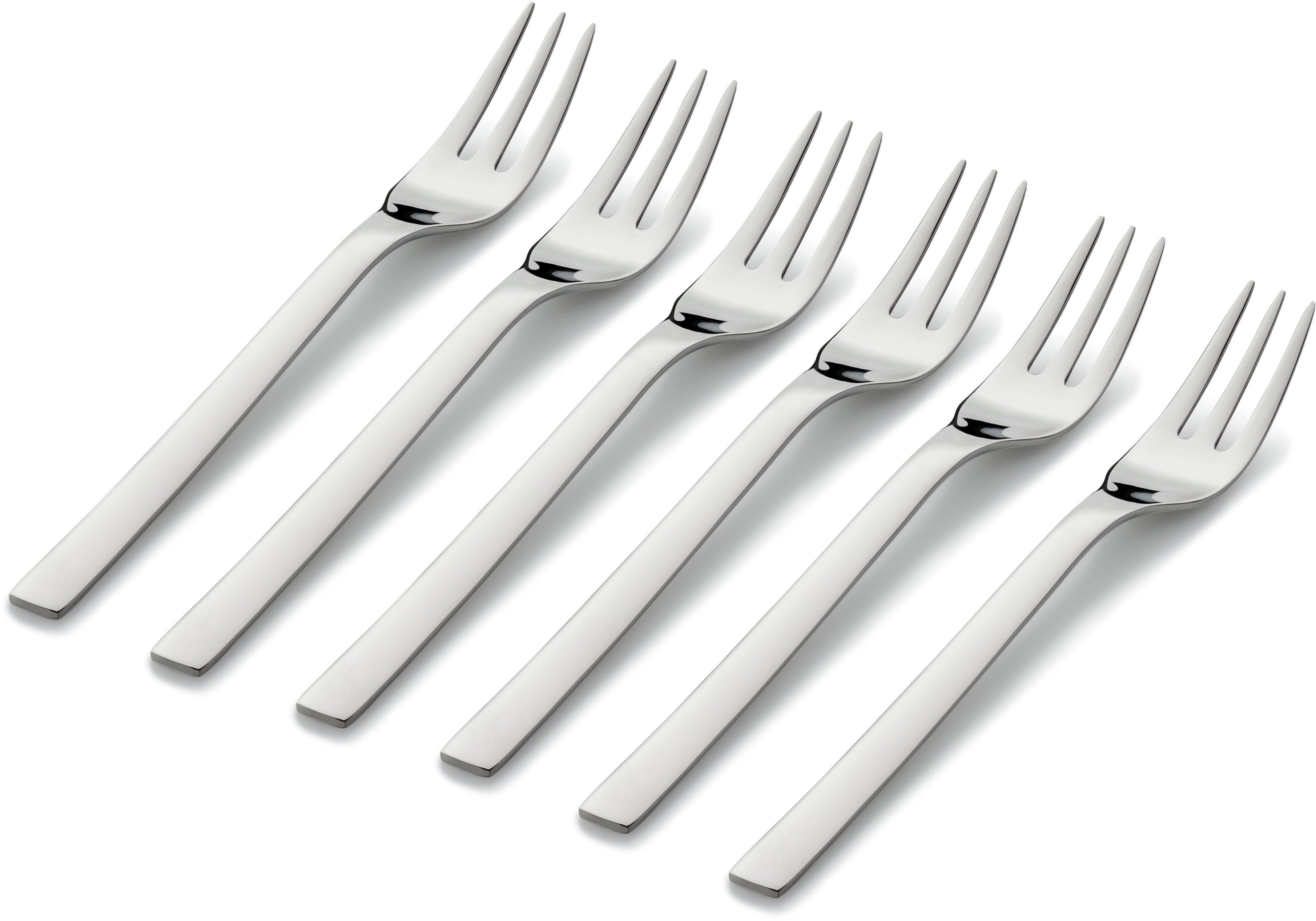 WMF Kuchengabel Nuova (6 Stück), 6-tlg., 16 cm, Cromargan Edelstahl rostfrei 18/10, Geschenkverpackung