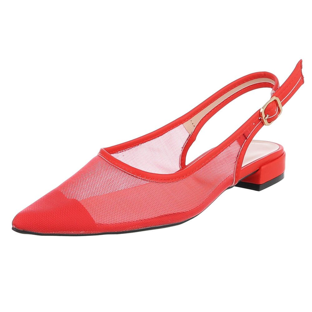 Ital-Design Elegante Sling-Pumps mit atmungsaktivem Obermaterial und Blockabsatz Schnürpumps (91512350) Blockabsatz Schnür- & Riemchenpumps in Rot