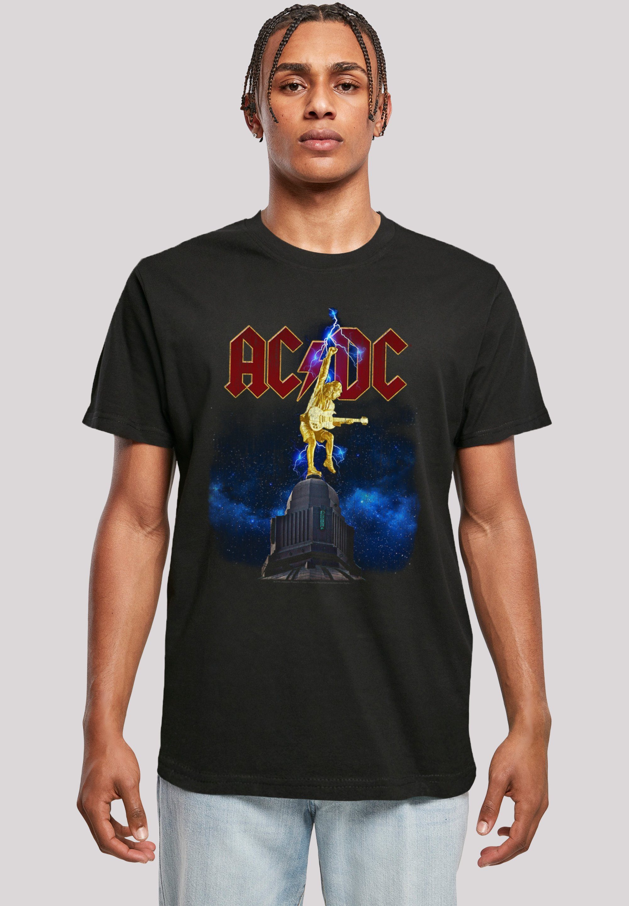 F4NT4STIC T-Shirt AC/DC Band Shirt Stiff Upper Lip Lightning Print