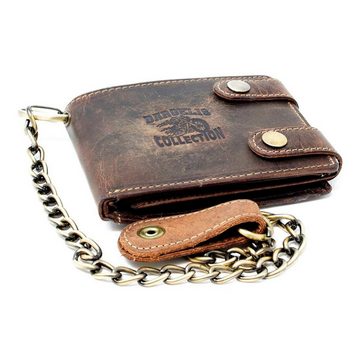 SHG Geldbörse ◊ Herren Leder Börse Portemonnaie, Brieftasche Lederbörse mit Kette und Münzfach RFID Schutz