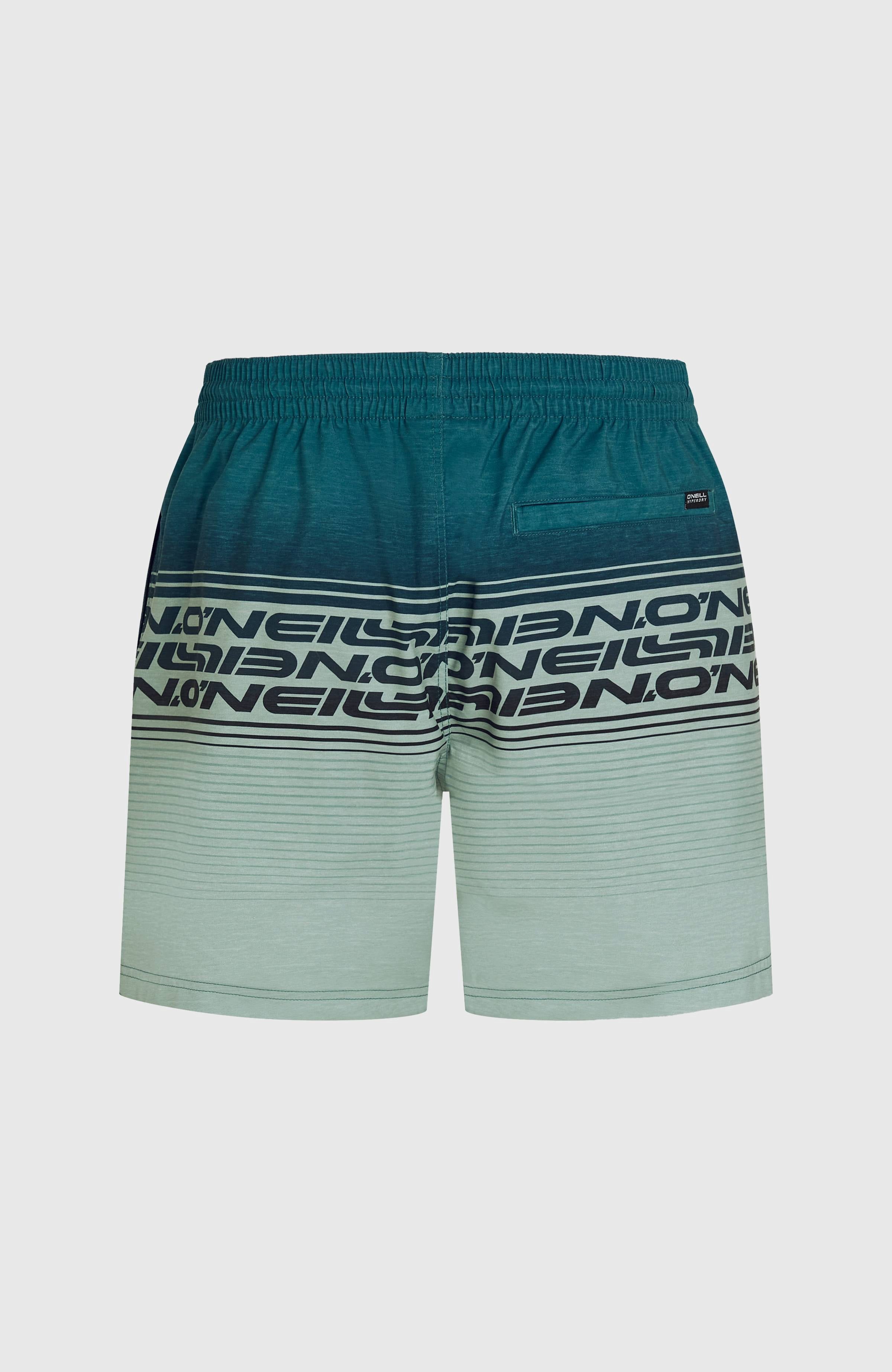 O'Neill Badeshorts O'NEILL LOGO STRIPE 16'' SWIMSHORTS mit Seiten- und Gesäßtaschen, superschnell trocknend, aus Polyester