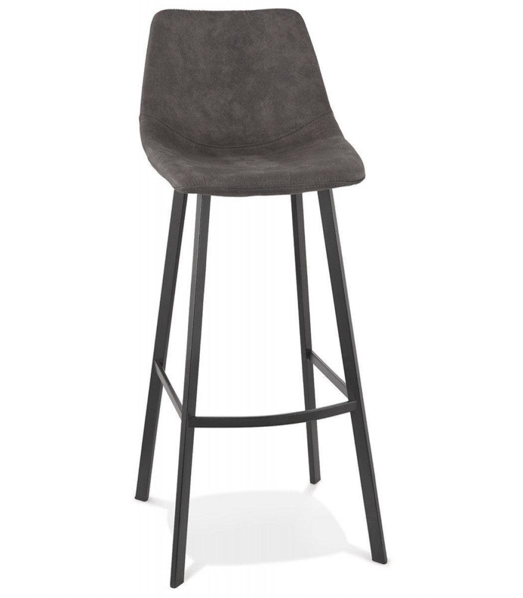 Barhocker Barhocker Sitz 75 cm aus Metall und Mikrofaser 43x50,5x100 cm