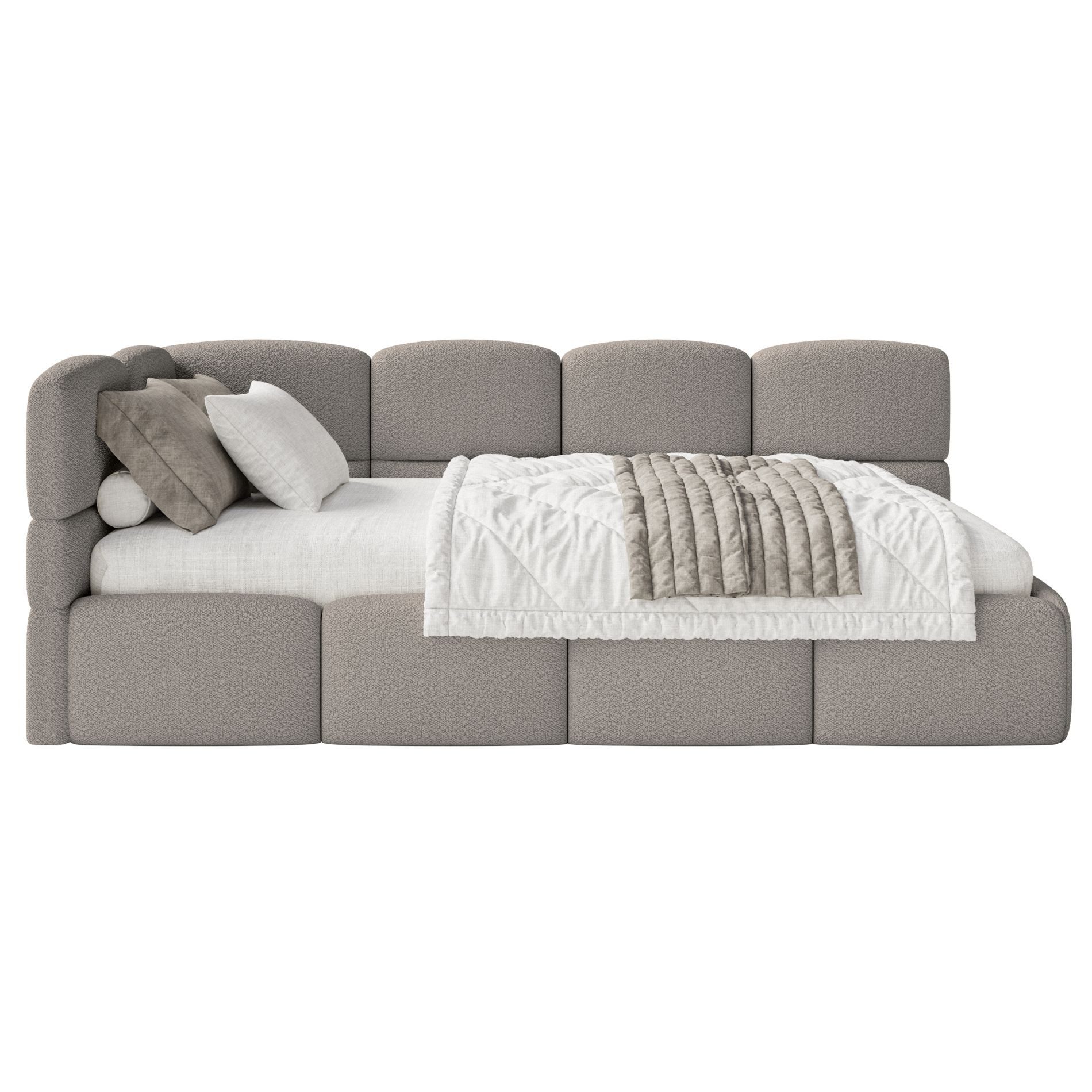 Selsey Jugendbett CLOUDY, mit Bettkasten, Bouclé, günstig online kaufen