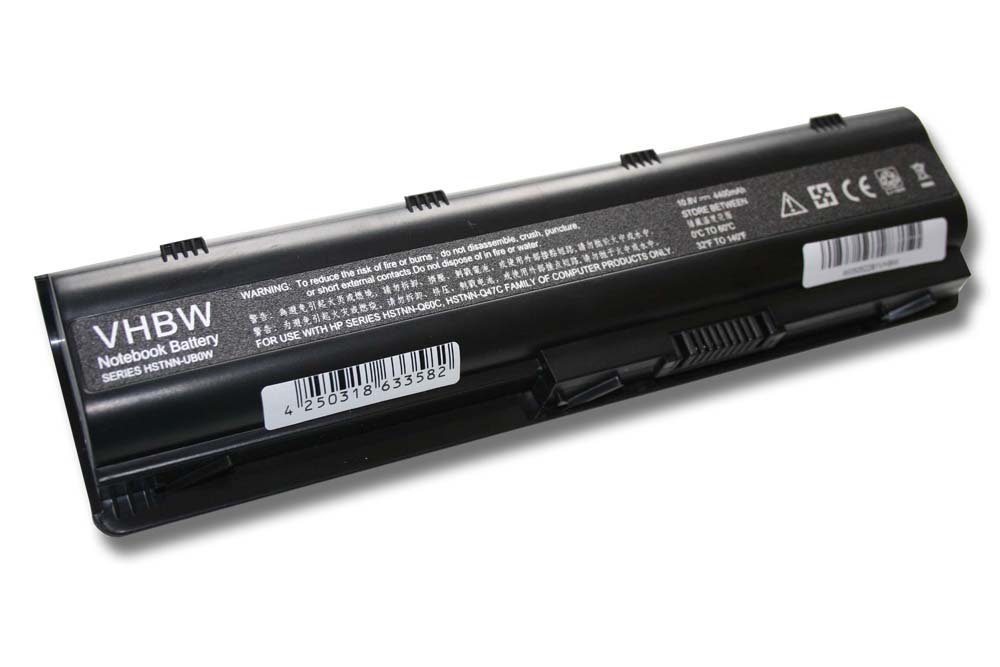 vhbw Ersatz für HP HSTNN-Q61C, HSTNN-Q62C, HSTNN-YB0X, MU06, MU09, Laptop-Akku 4400 mAh