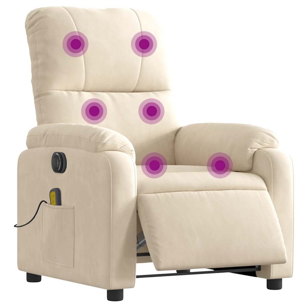 vidaXL Sessel Massagesessel Elektrisch Beige Mikrofasergewebe günstig online kaufen