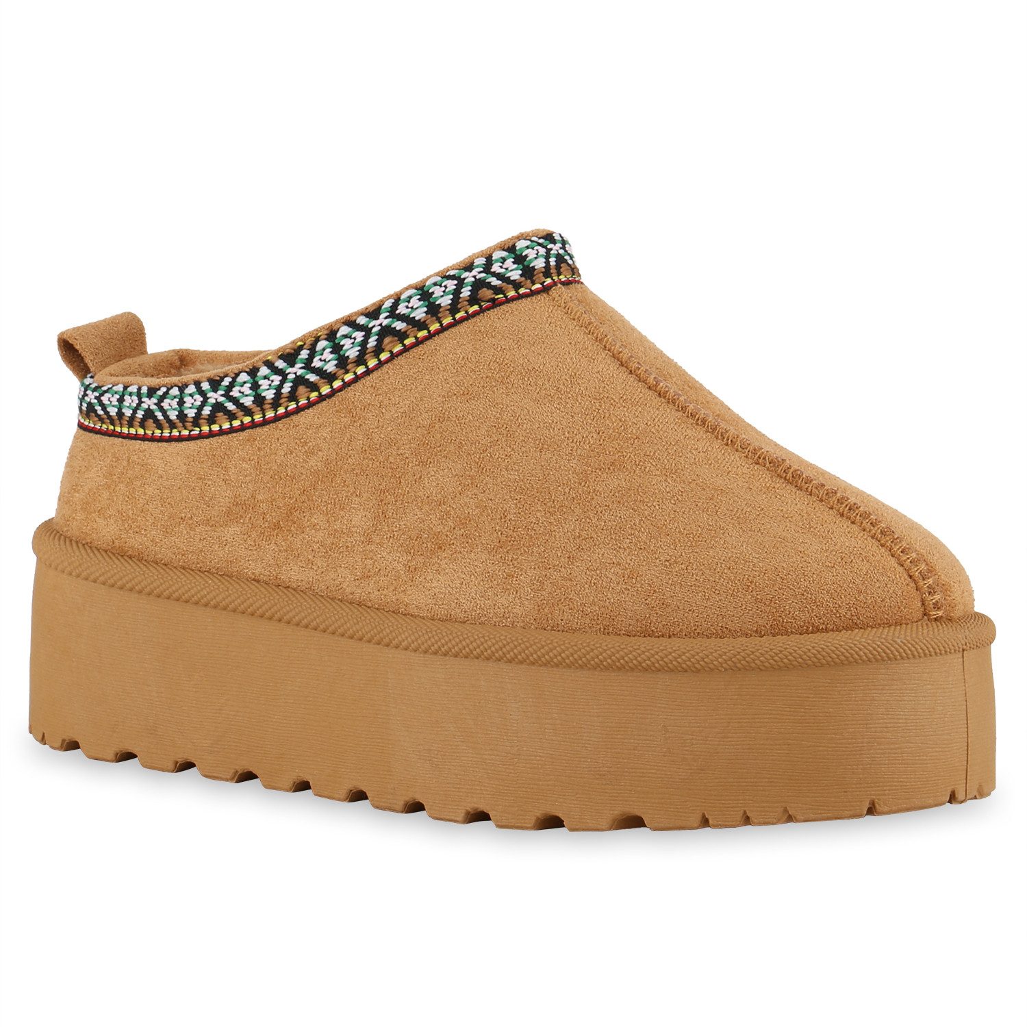 VAN HILL 841495 Hausschuh Damen Warm Gefütterte Pantoffeln Hausschuhe Bequeme Prints
