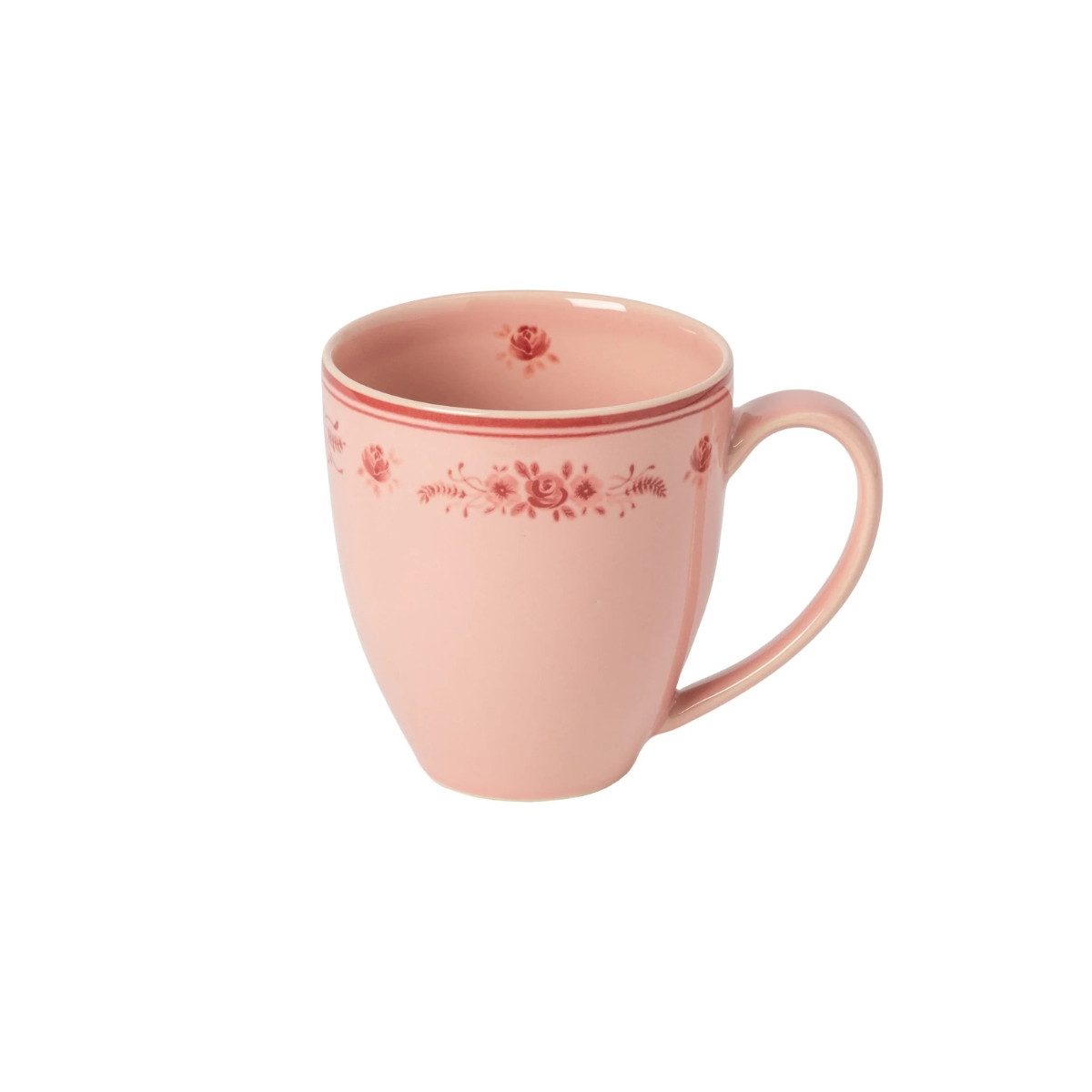 Costa Nova Tasse mit Henkel Vila, Rosa-Rot, 9,7 x 10,7 cm, 41 cl, Costa Nova, 1-tlg., Keramik, ⌀ ca. 9,7 cm, Höhe ca. 10,7 cm, Fassungsvermögen ca. 41 cl
