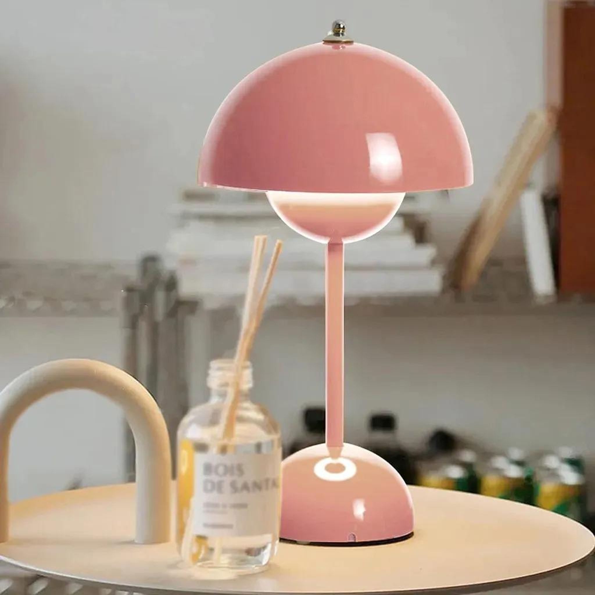FELIXLEO Außen-Tischleuchte Kabellose Nachttischlampe, LED, Touch-Dimmer, 3 Lichtfarben – Bild 4 von 5