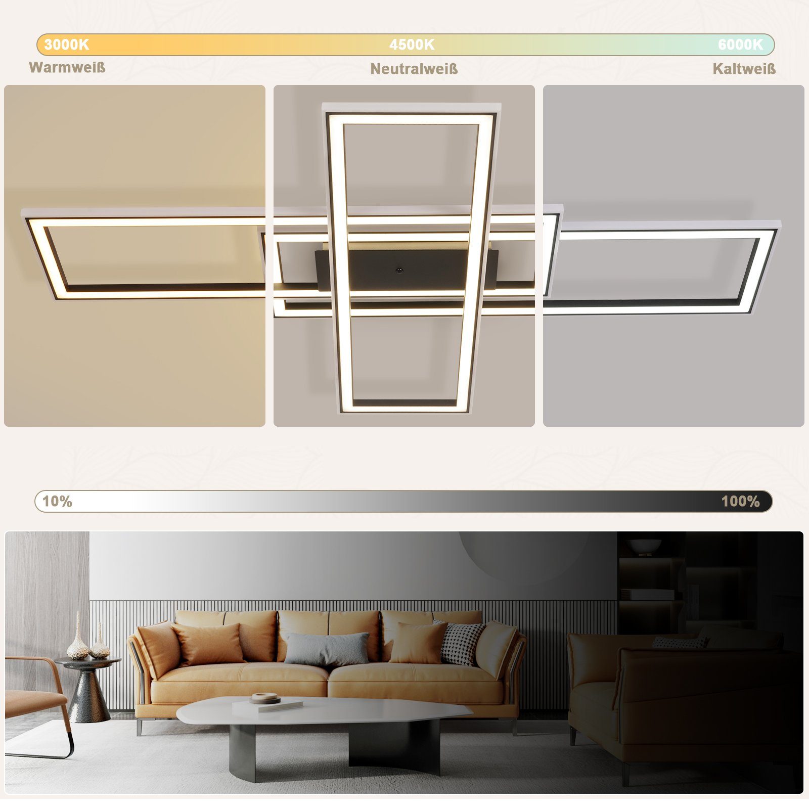 Nettlife LED Deckenleuchte Schlafzimmer RGB Dimmbar mit Fernbedienung Decke günstig online kaufen