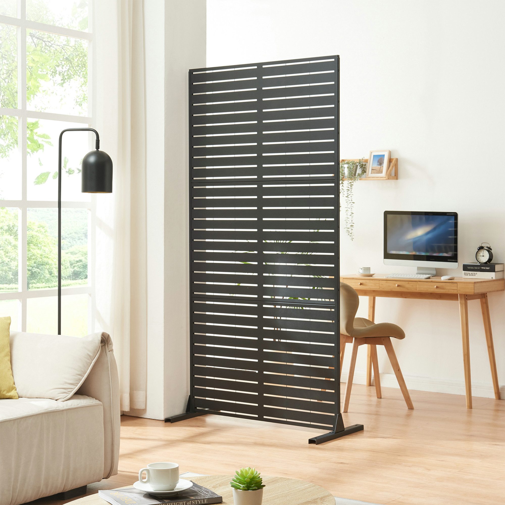 casa.pro Raumteiler, »Trolu« Indoor verzinkter Stahl 200 x 100 x 50 cm Schw günstig online kaufen