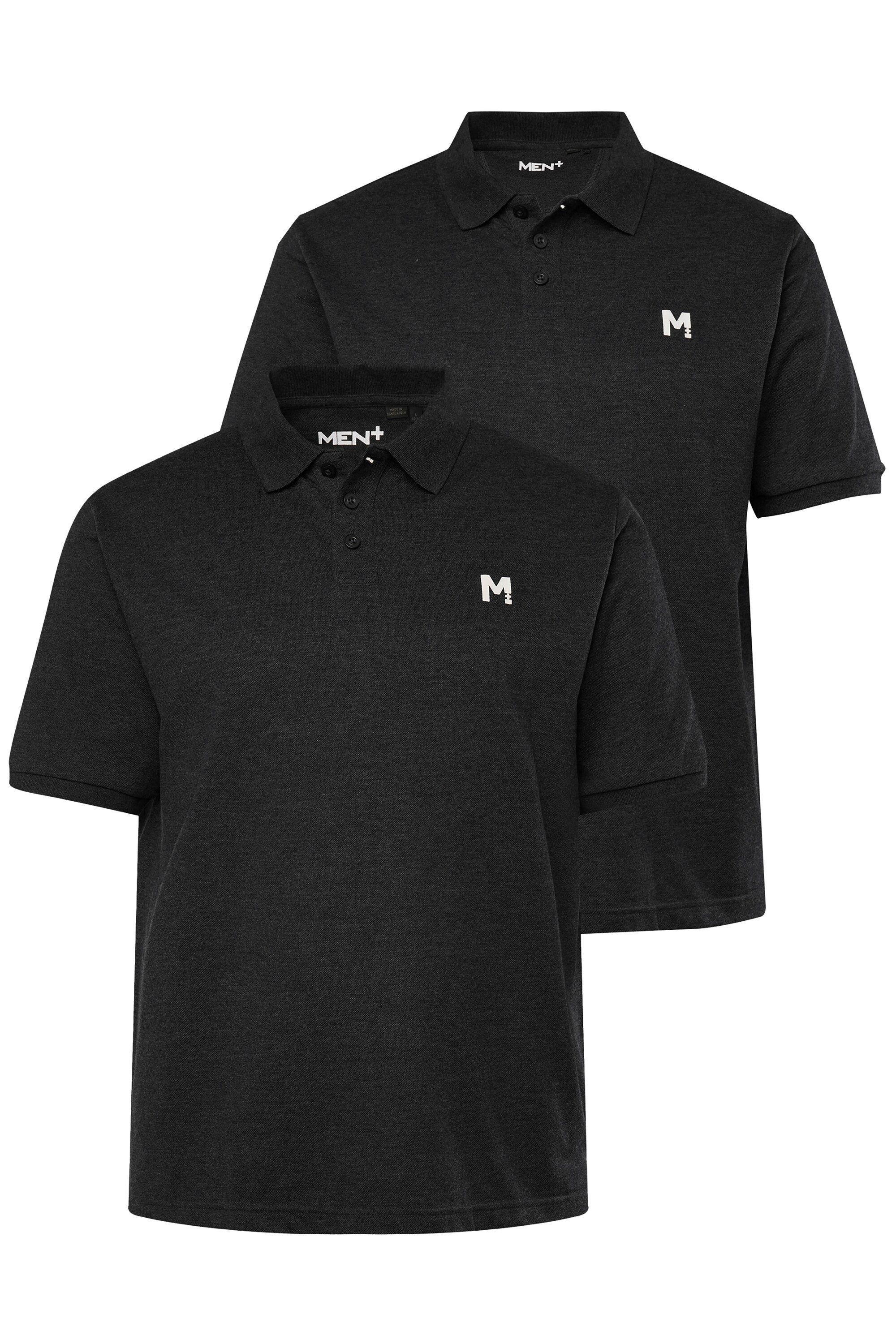 Men Plus Poloshirt Men+ Poloshirts 2er-Pack Basic Piqué Halbarm günstig online kaufen