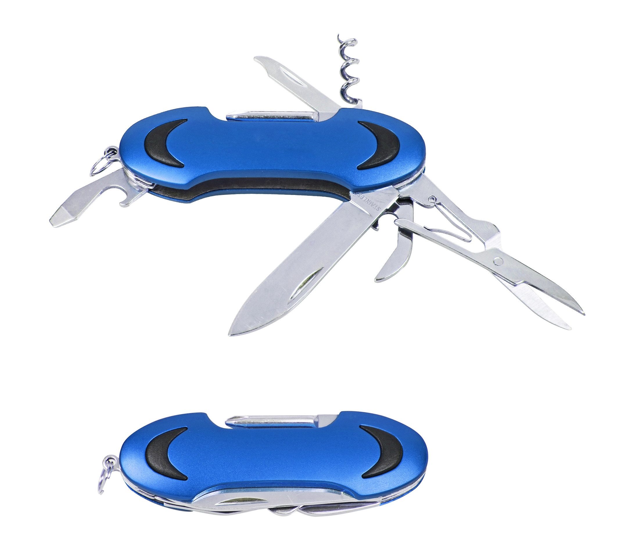 Multitool Taschenmesser / 7tlg. mit Schere, Dosenöffner, Schraubendreher, Feile