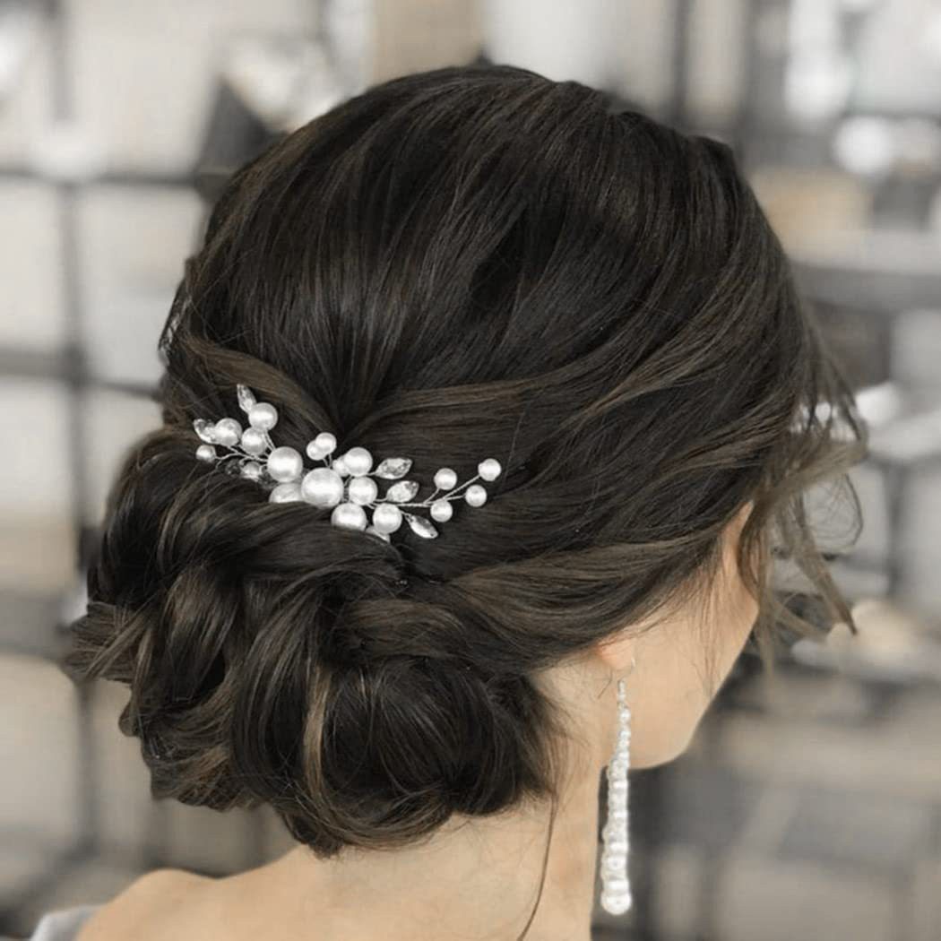 MOPUEA Diadem Braut Hochzeit Haarkamm, Schmuck-Sets für Hochzeitsfeiern (6*10.5CM, 1-tlg., 1 Haarkamm), Exquisite Handwerkskunst: Elegantes Design, ideal für Ho – Bild 5 von 5