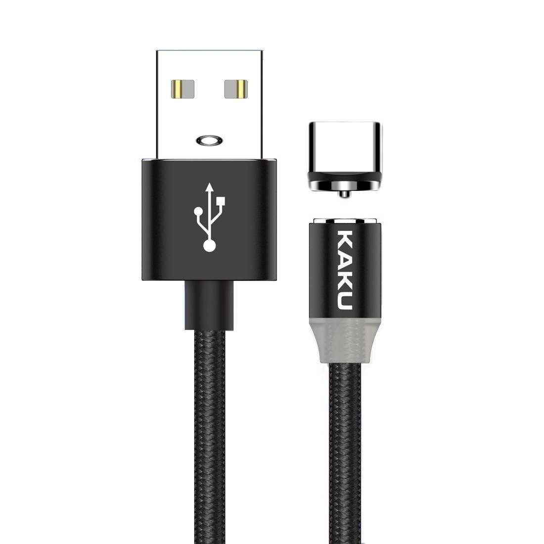 Kaku Kaku USB Magnetkabel 1M Nylon Magnetisches Ladekabel mit LED Smartphone-Ladegerät