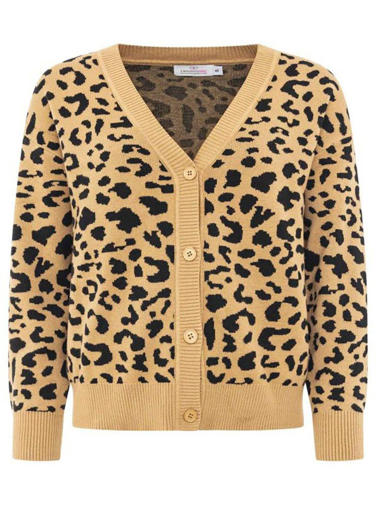 Zwillingsherz Strickpullover "Classic Leo" Animal-Muster