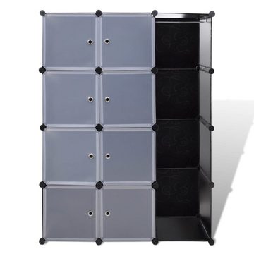 furnicato Kleiderschrank Modularer Schrank mit 9 Fächern 37×115×150 cm Schwarz und Weiß (1-St)