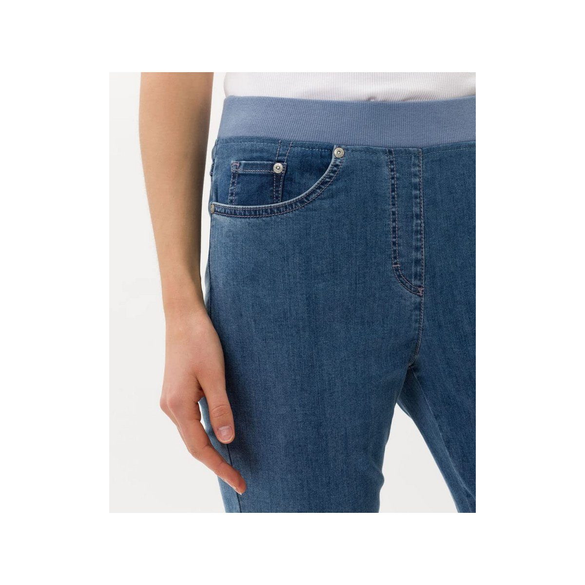 (28) (1-tlg) uni Brax 5-Pocket-Jeans Blau