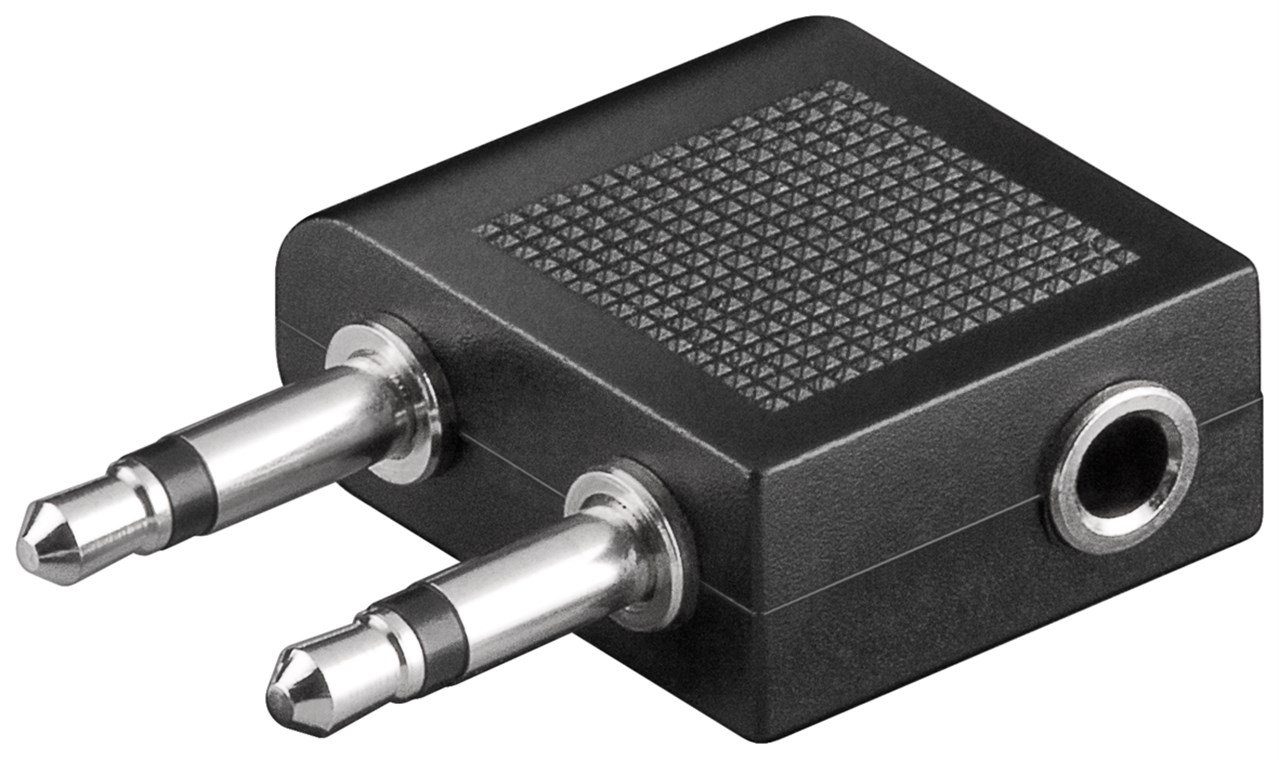 Goobay Flugzeug- / Reise-Kopfhörer-Adapter AUX-Klinke 3,5-mm-Buchse - USB-Kabel