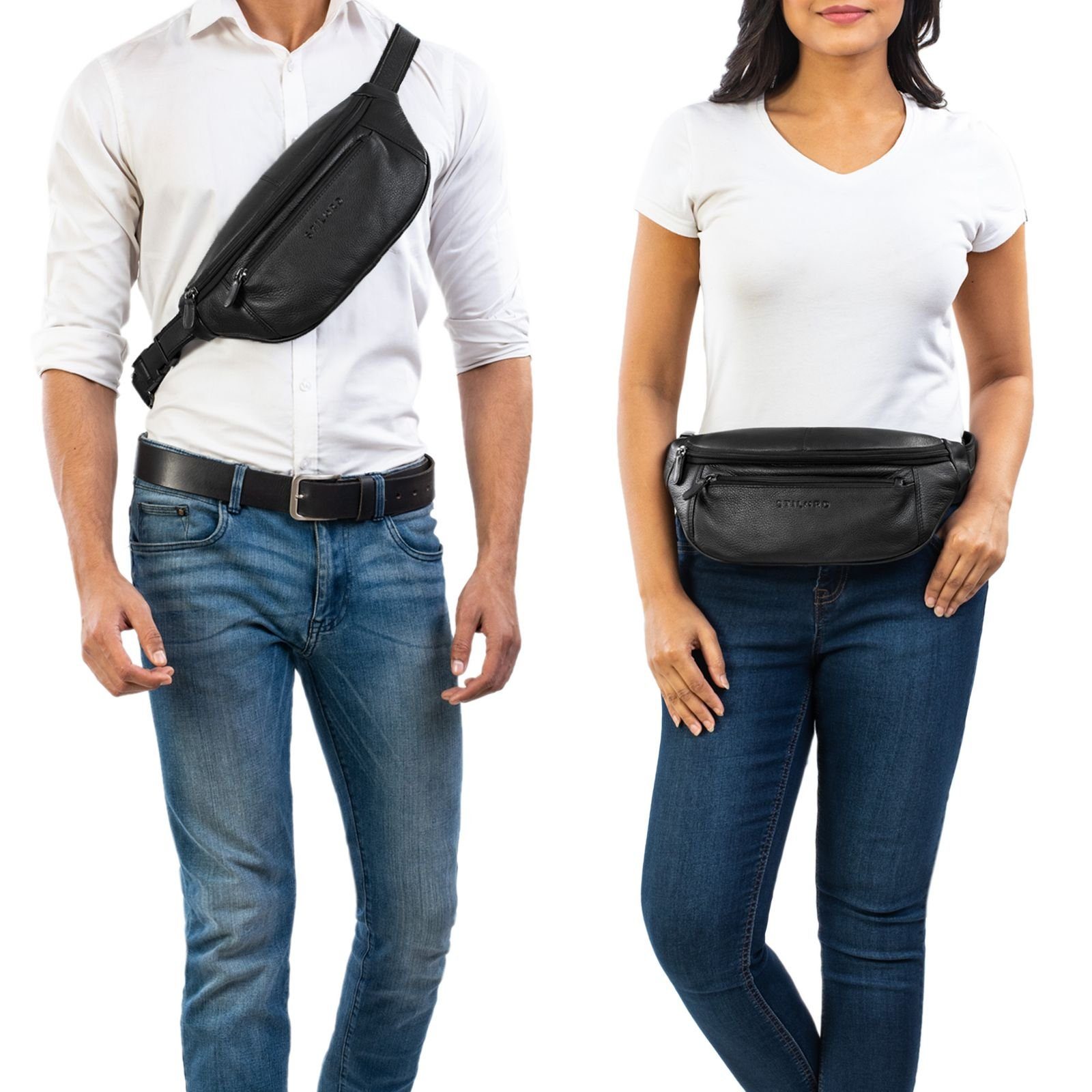 STILORD Bauchtasche "Bryce" Bauchtasche Leder Gürteltasche Vintage