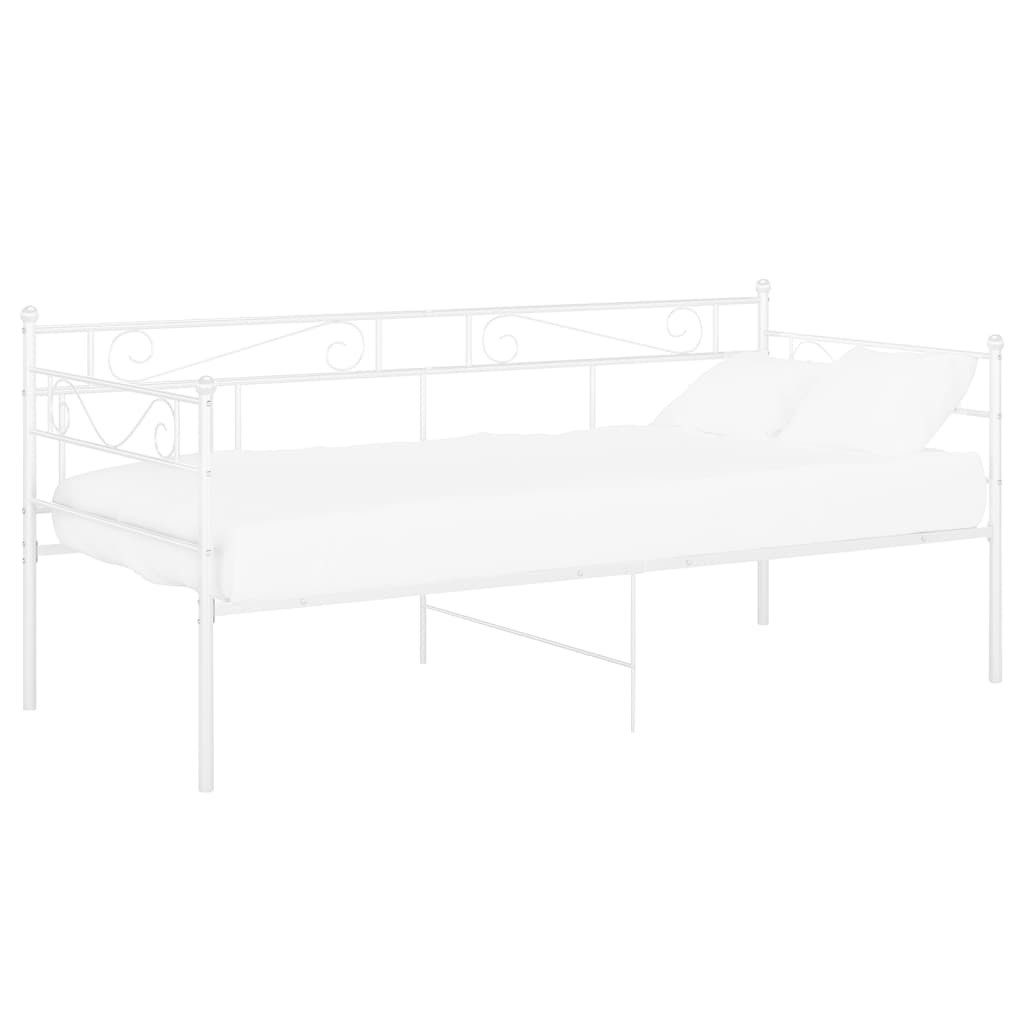 vidaXL Bett Schlafsofa Bettgestell Weiß Metall günstig online kaufen