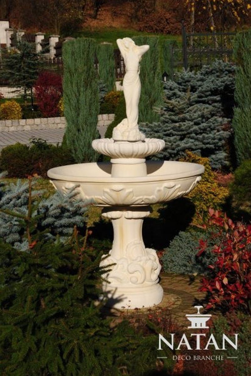 Skulptur Steinbrunnen Brunnen Fontaine JVmoebel Froschbrunnen 165cm Springbrunnen