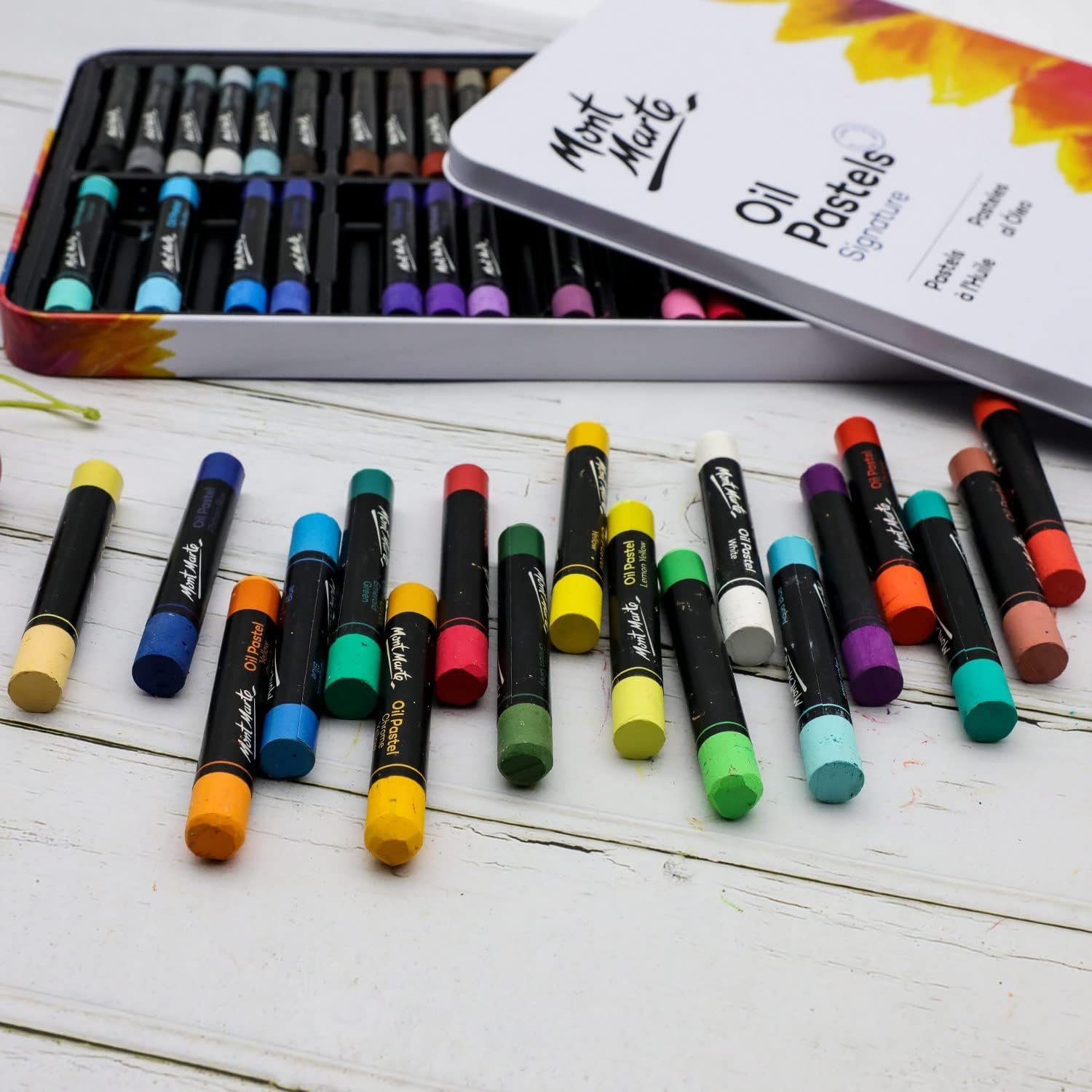 Mont Marte Pastellkreide Ölpastellkreide Set – 36 / 48 Stück – Weiche Ölkreide, Intensive Farben, hohe Pigmentierung –Ideal für Malerei & Zeichnungen – Bild 4 von 5