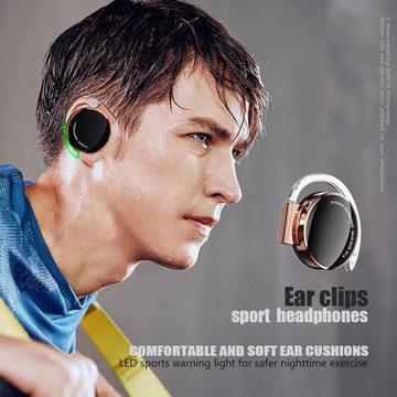 Micool Kabellos Bluetooth V5.3, Open In-Ear-Kopfhörer (Klarer Klang mit 28mm Lautsprechern für beeindruckenden Stereosound., mit 4-Mikrofon, Comfort Fit Ohrhaken Ohrhörer Sport Headset)