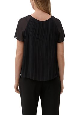 s.Oliver BLACK LABEL Kurzarmbluse Bluse mit Faltenstruktur