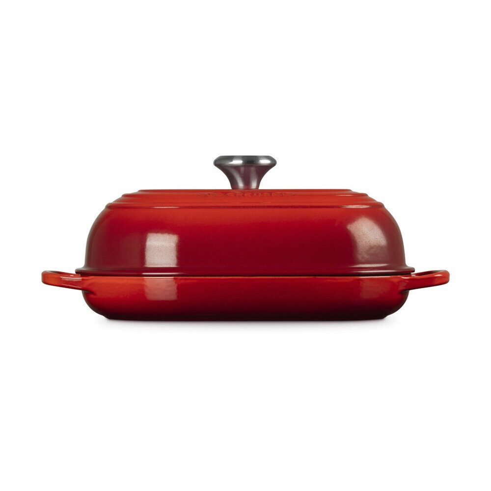 LE CREUSET Bräter Brot-Bräter 29 cm Signature Kirschrot, Emailliertes Gusseisen, Brot-Bräter, 1,4 l, Emailliertes Gusseisen, rot