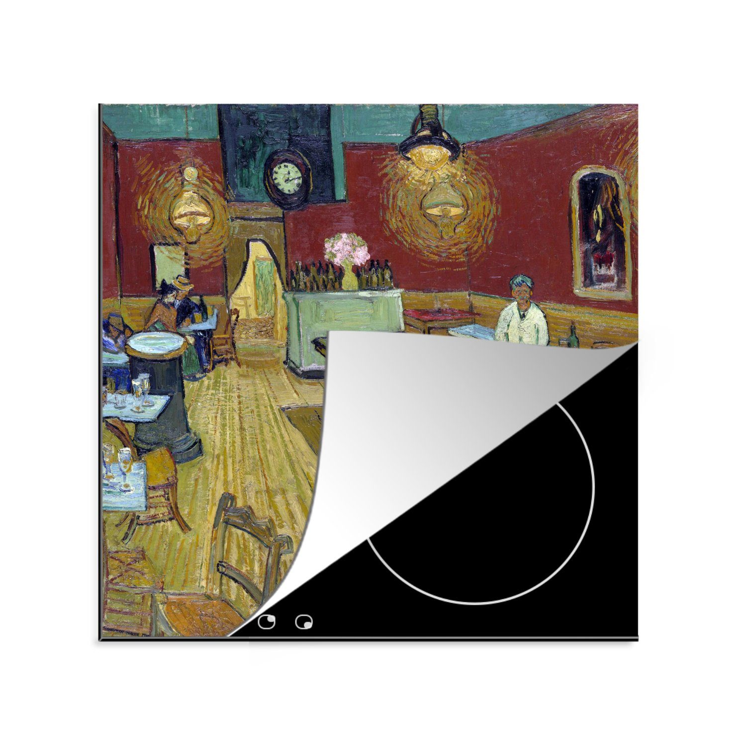 MuchoWow Herdblende-/Abdeckplatte Vincent cm, von tlg), Gogh, - Das Ceranfeldabdeckung, van küche Vinyl, Arbeitsplatte Nachtcafé (1 Gemälde 78x78 für