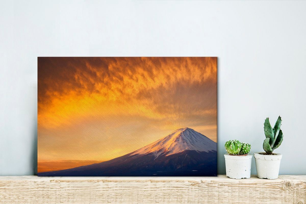 Japan, Wanddeko, OneMillionCanvasses® Leinwandbild Berg Wandbild St), (1 Fuji Sonnenaufgang in cm am Aufhängefertig, 30x20 Leinwandbilder,