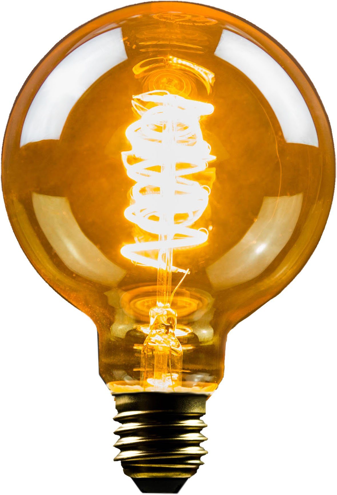 BLULAXA LED-Filament Vintage, E27, mm, St., Globe, 4 95 4er-Set, Vintage Extra-Warmweiß, superwarmweis gold