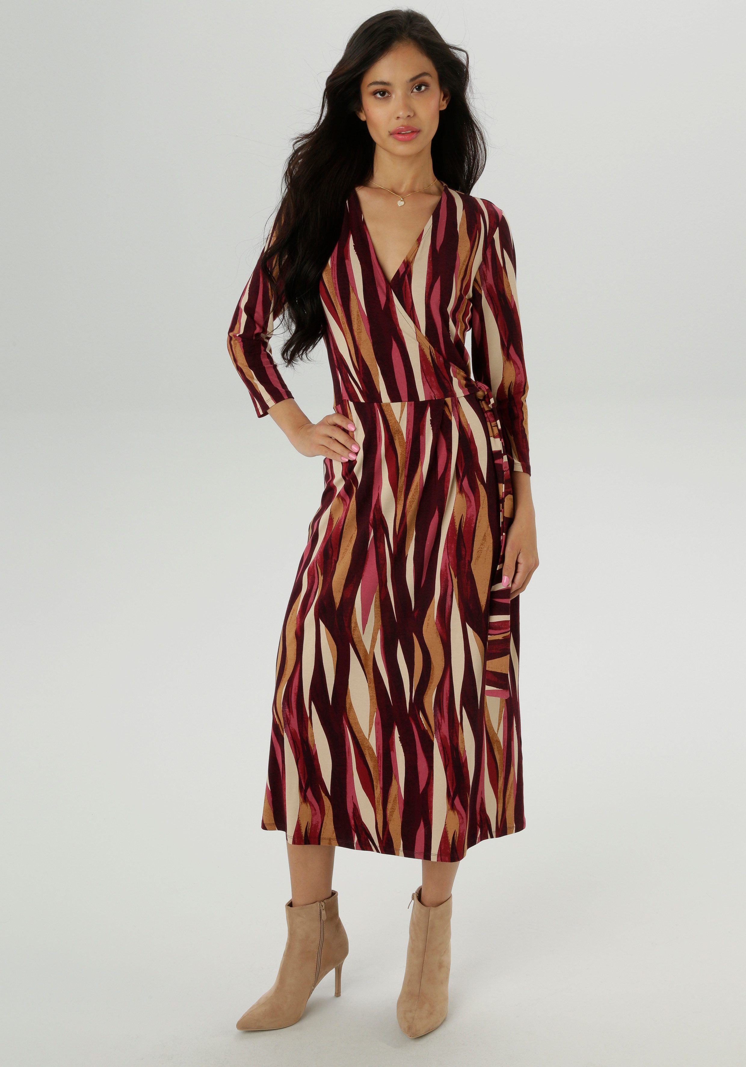 Aniston SELECTED Jerseykleid in femininer Wickel-Optik günstig online kaufen