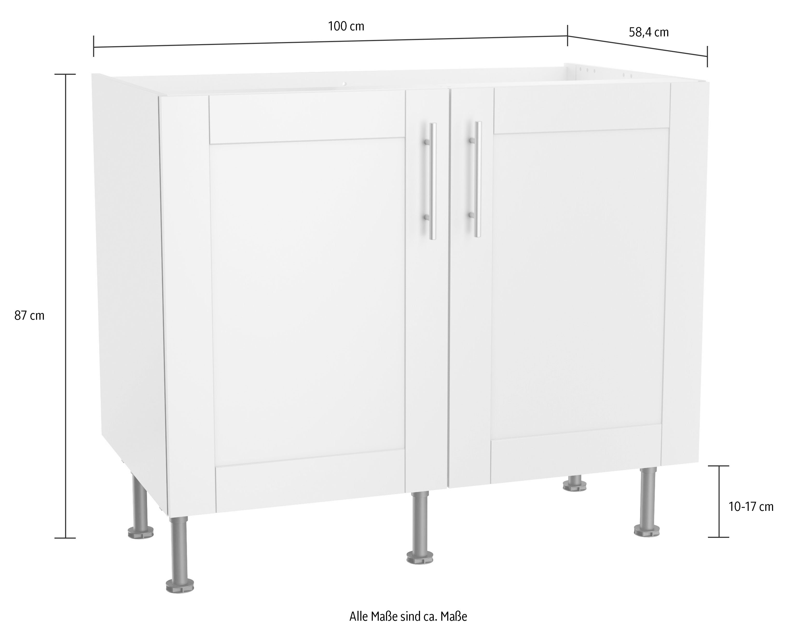 Nachbildung Ahus cm Spülenschrank wildeiche OPTIFIT Nachbildung | weiß Breite matt/wildeiche 100