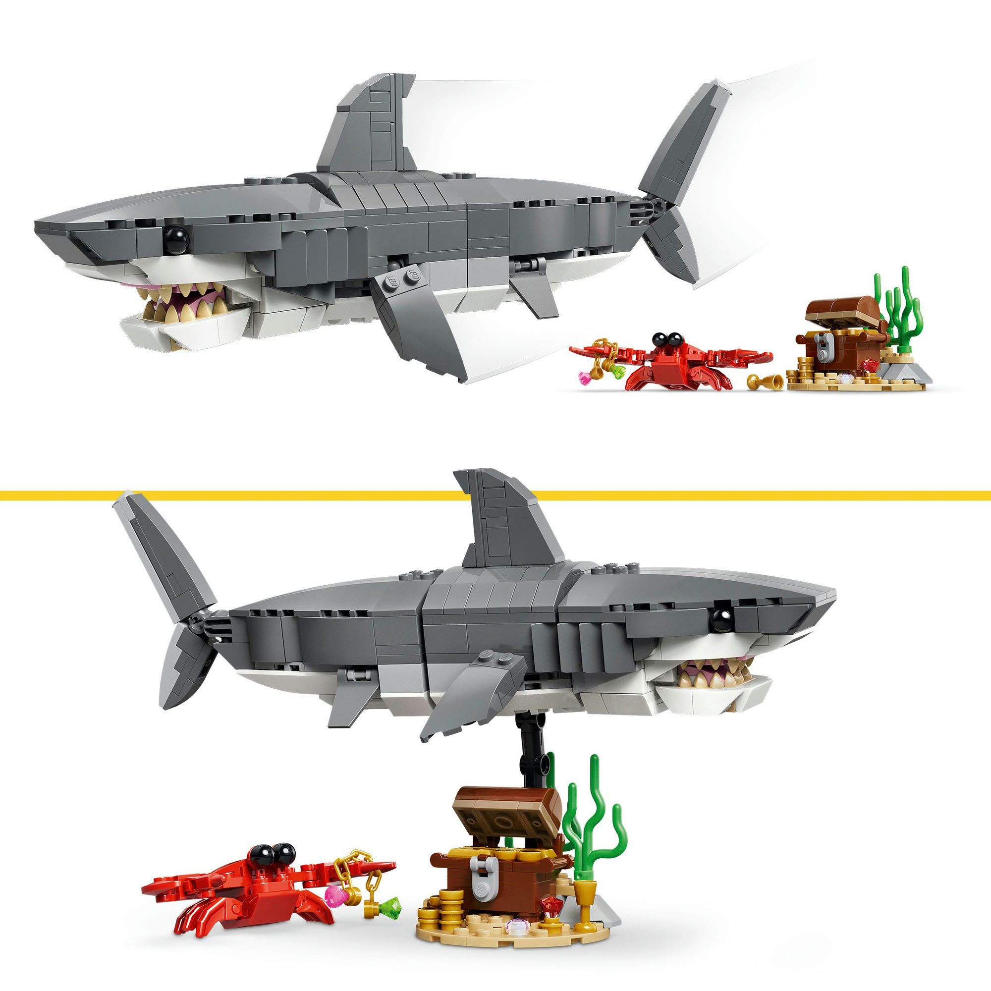 LEGO® Wilder Hai mit Schatztruhe (31381), LEGO Creator Konstruktionsspielsteine, (379 St), Made in Europe – Bild 4 von 5