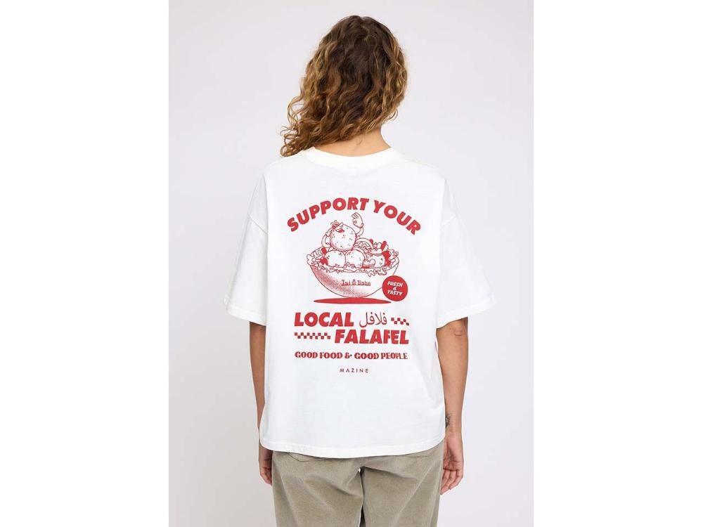 MAZINE T-Shirt MAZINE Damen-Oversized-T-Shirt 'Back Print' mit Ru