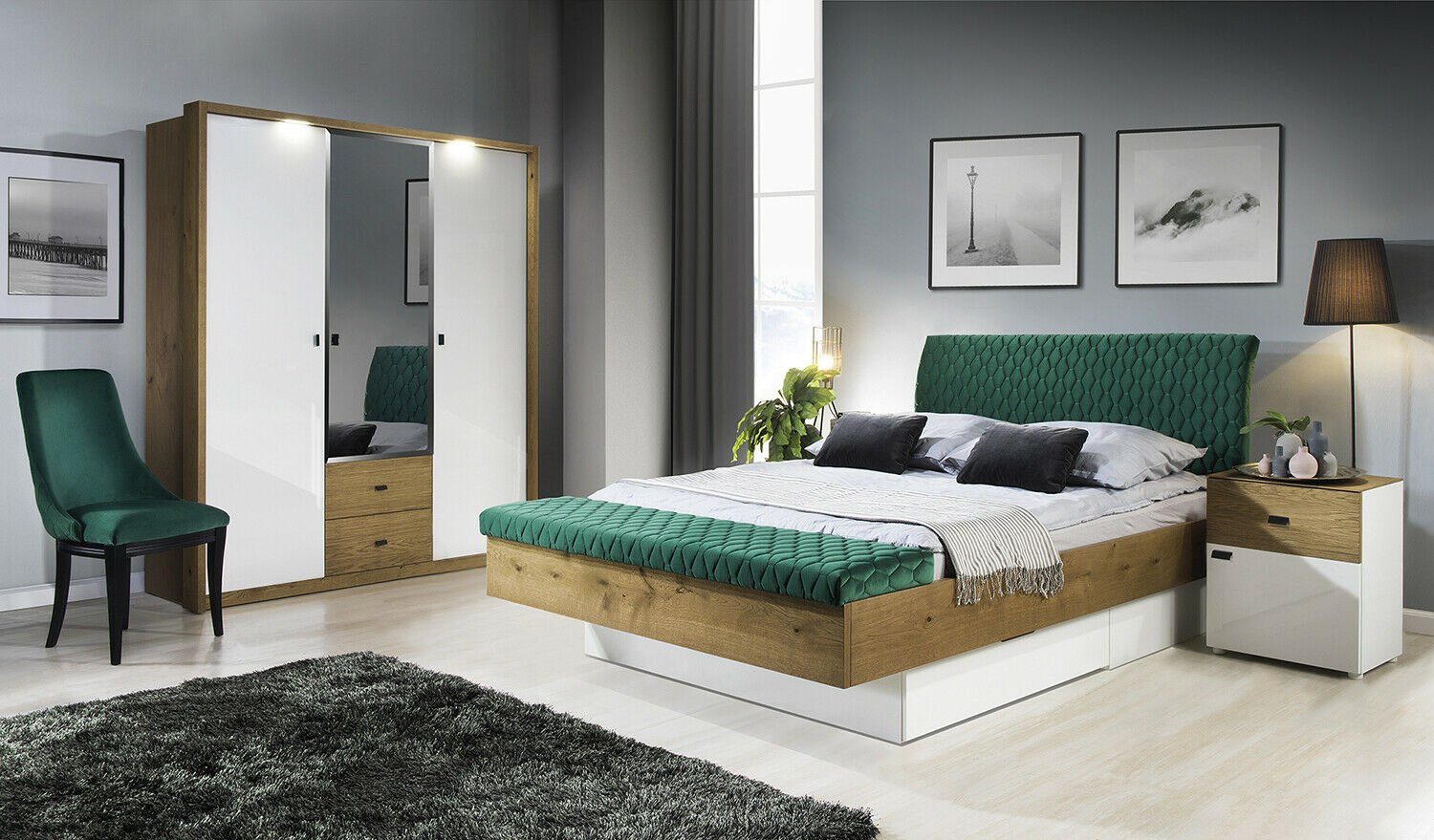 JVmoebel Bett 180x200cm Holz Polsterbett Ehebett Luxus Bett Betten Stoff Designer
