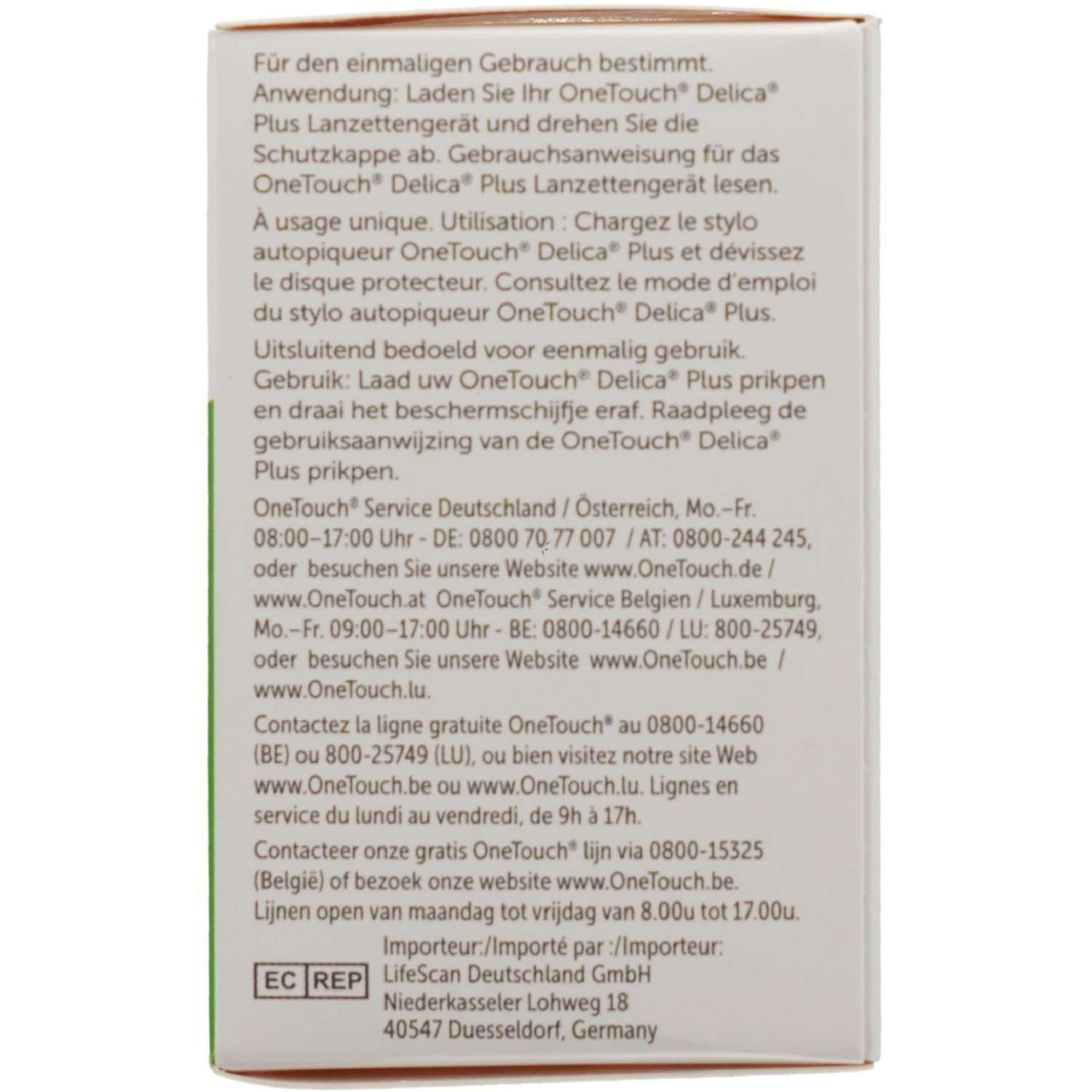 One Touch Blutzucker-Teststreifen ONE TOUCH Delica Plus Nadellanzetten 100St PZN 14817354 – Bild 4 von 4