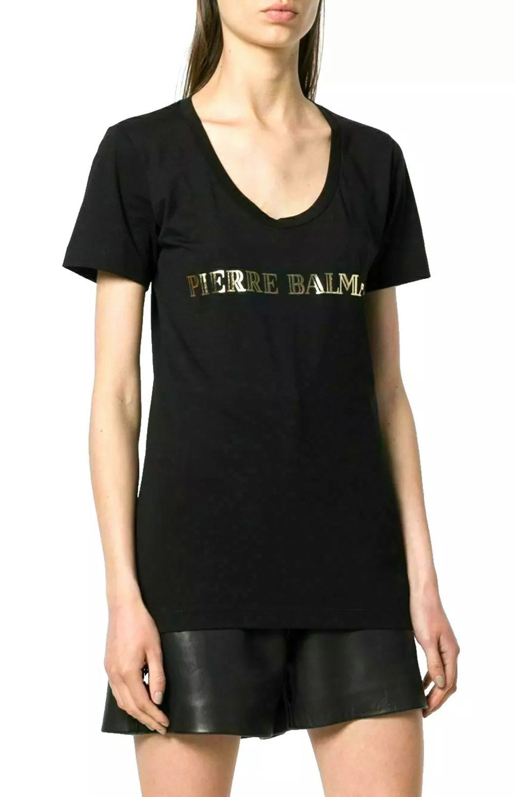 Balmain Paris T-Shirt Damen Pierre Balmain mit ikonischem Logo-Print Tailli günstig online kaufen